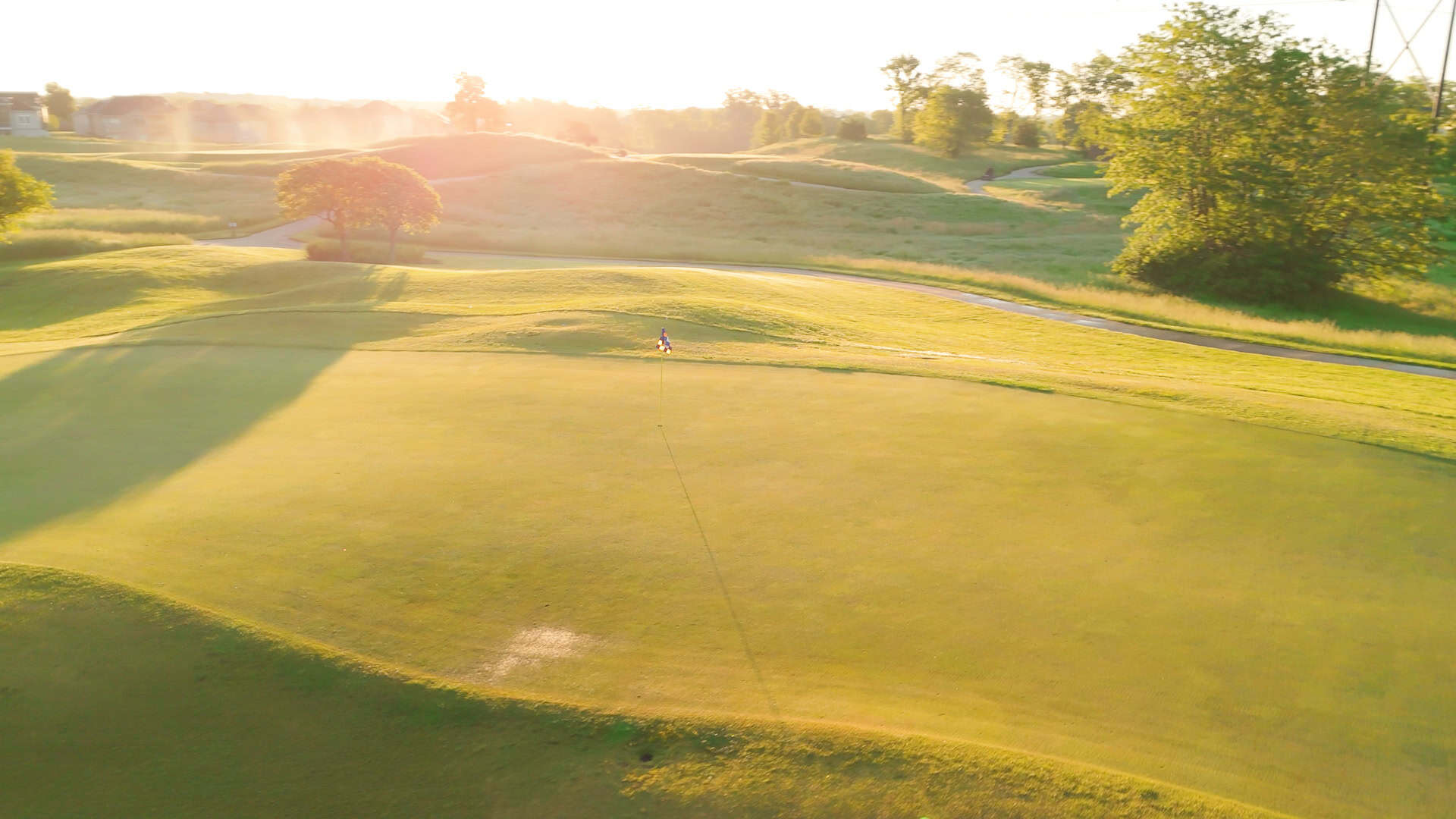 Cinematic drone footage of Shoal Creek golf course