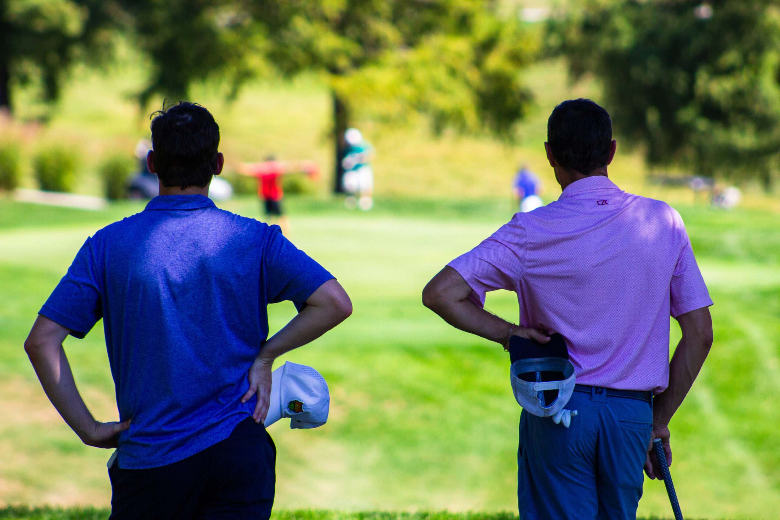 Action shot of a golfer during a tournament event